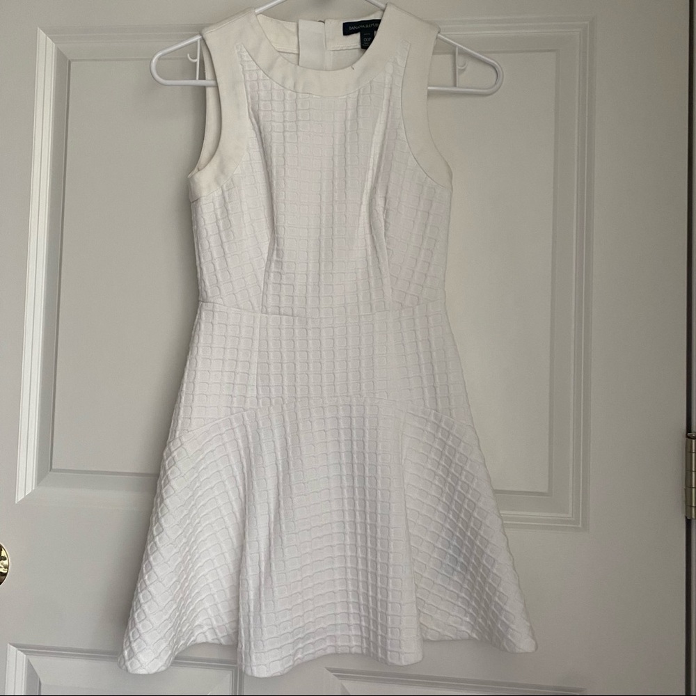 Banana Republic PETITE White Waffle Dress